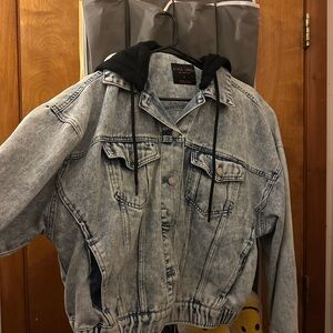 Black Label Jean Jacket With Hood